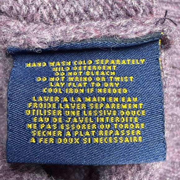 Vintage Rugby Ralph Lauren Women Cardigan Wool Sweater Size Small Purple Preppy - Picture 6 of 7